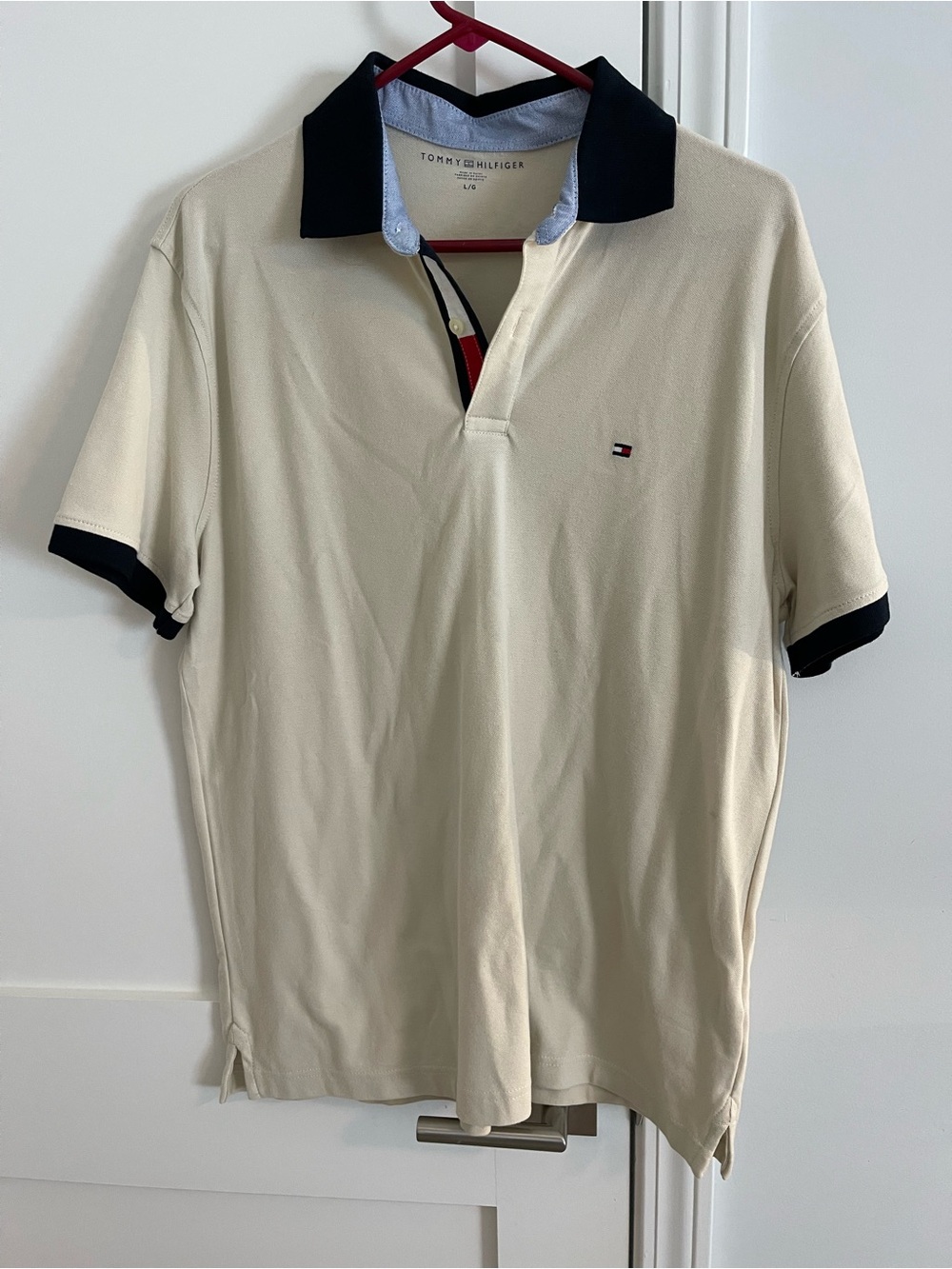 Tommy Hilfiger Men’s Cream Polo with Black Trim